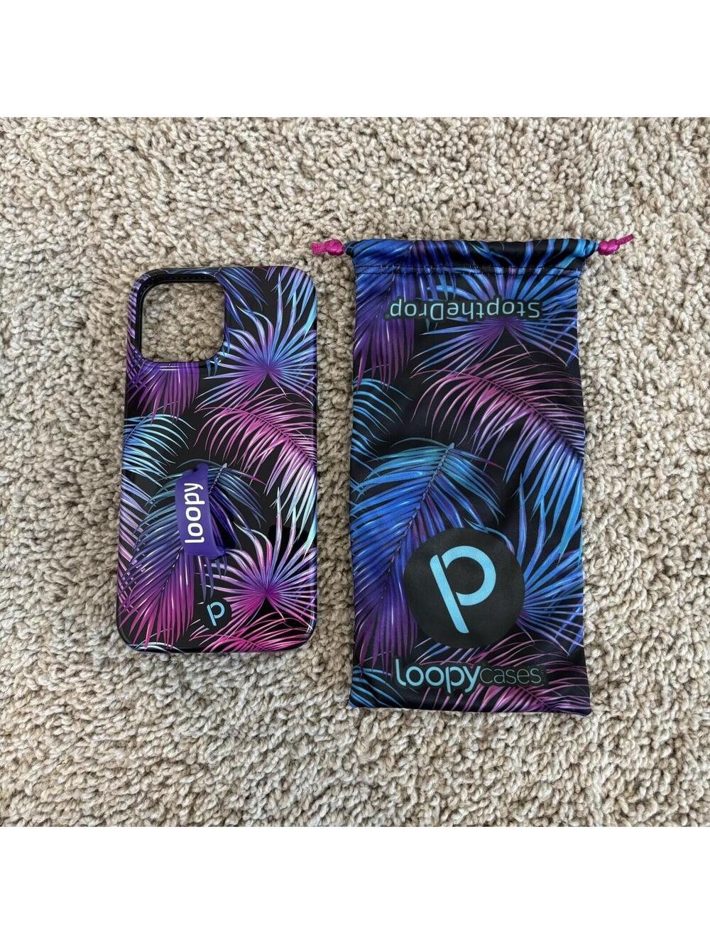 Loopy Case iPhone 12 Pro Max 6.7” Palm Trees Colorful Purple